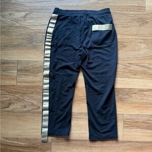 Madison Maison Italy Black Jogger Pants Gold Stripe Made in Italy Size 44 US 8